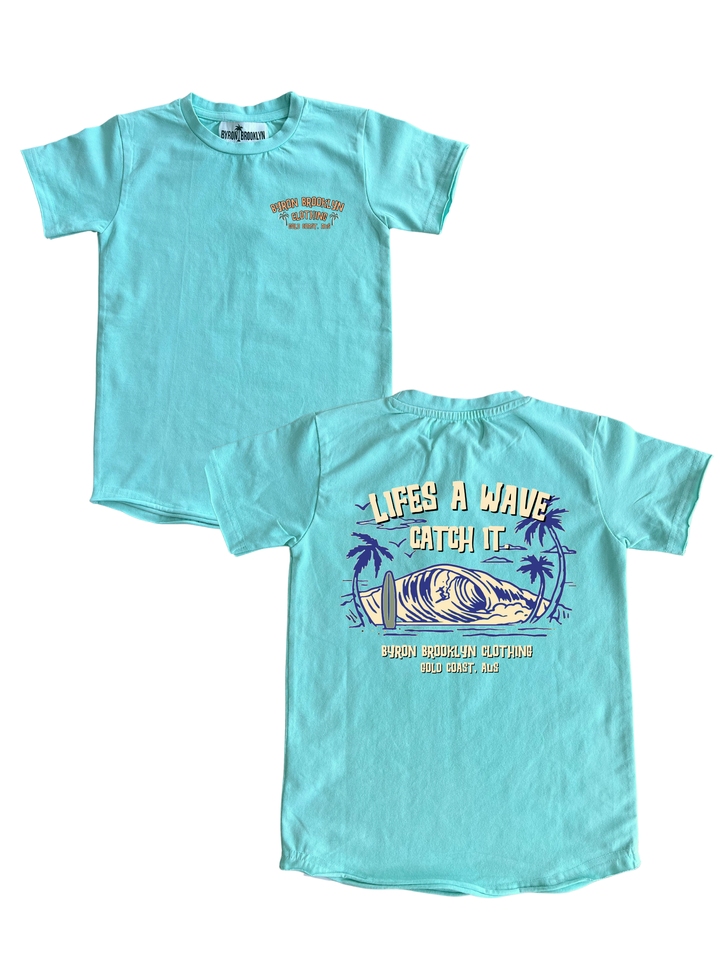 LIFES A WAVE CATCH IT (SEA BLUE ACID WASH)