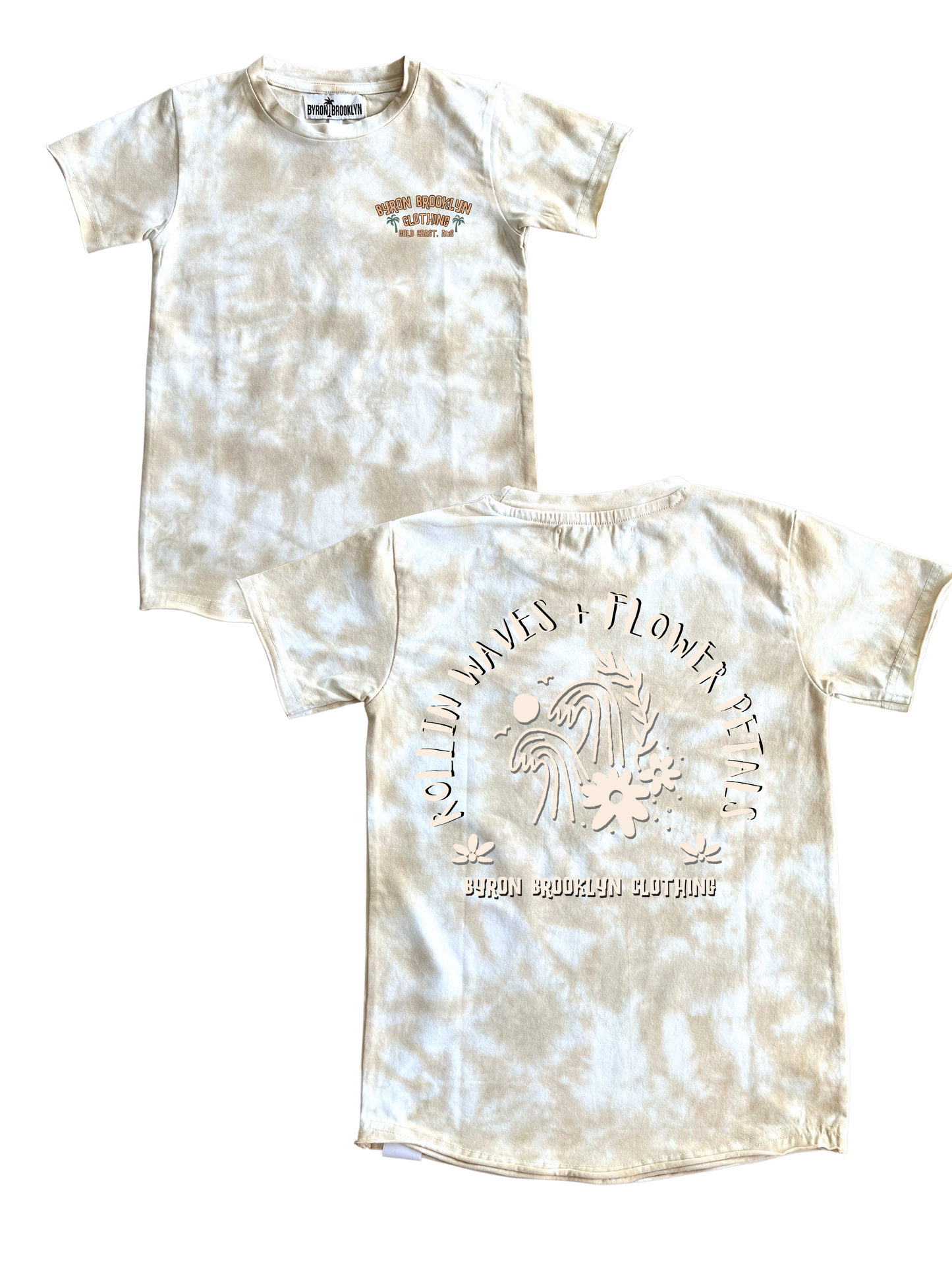ROLLING WAVES + FLOWER PETALS (SANDY BEACH TIE DYE)